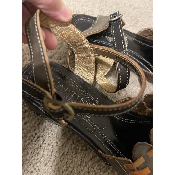 L’ARTISTE SPRING STEP Braided Lagenlook Brown Natural Boho Closed Toe Sandals 38 - Picture 4 of 4